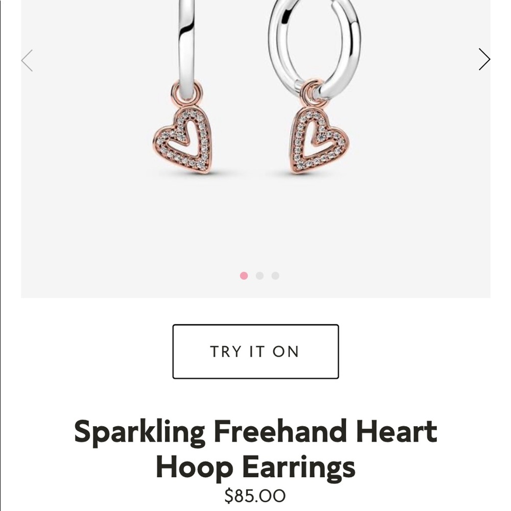 Sparkling Freehand Heart Hoop Earrings